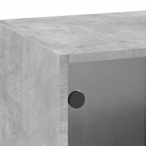 vidaXL Wall Cabinet with Glass Doors, Grey, W: 35 cm, D: 37 cm, H: 100 cm – 3