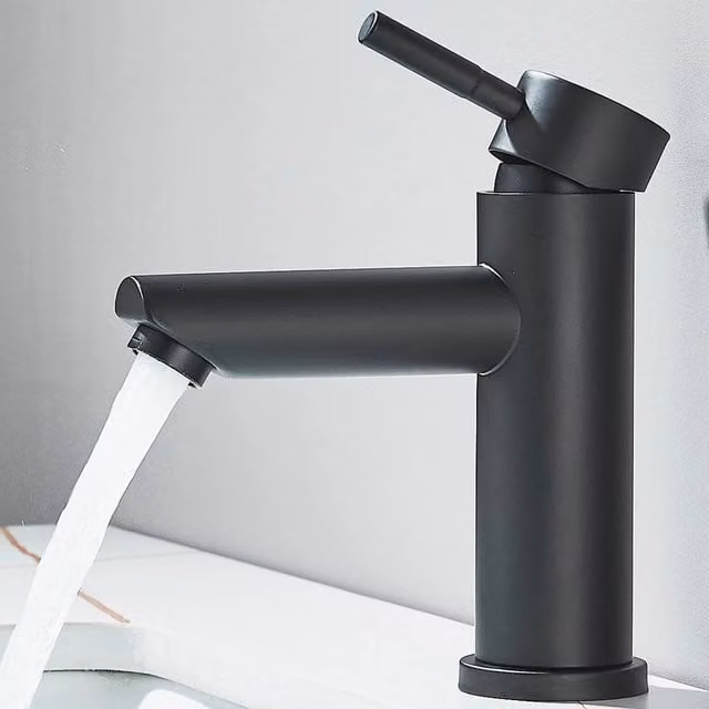 Kelvenix Matt Black Single Lever Bathroom Basin Mixer Tap