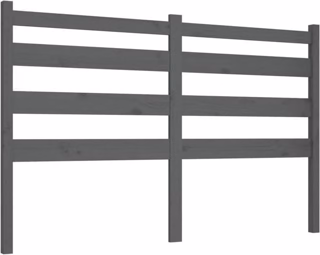 Berkfield Home Grey Rustic Solid Pine Wood Bed Headboard W/D/H: 206 x 4 x 100 cm