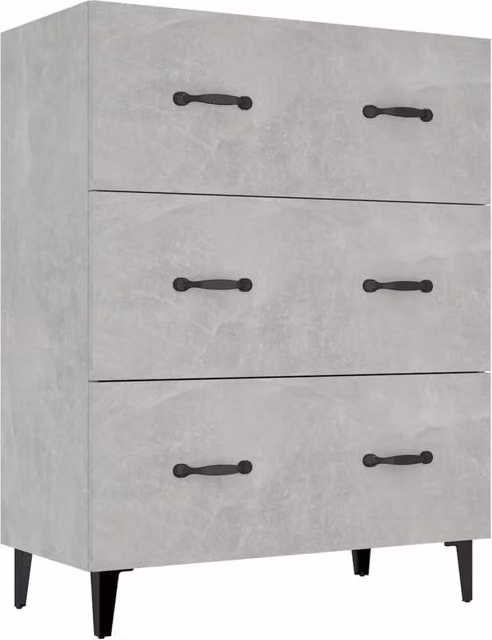 Berkfield Home Sideboard in Concrete Grey, W/D/H: 69.5 x 34 x 90 cm