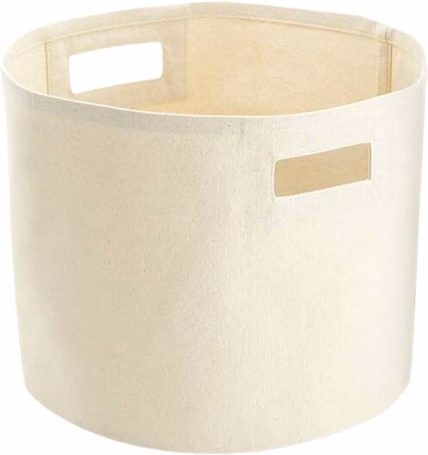 Westford Mill Canvas Storage Basket with Handles in Beige
