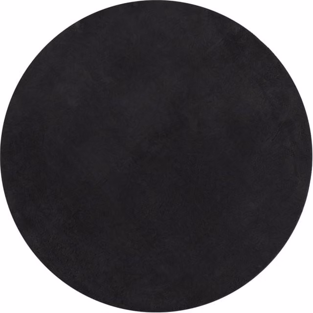 Berkfield Home HUARTE Round Short Pile Washable Rug in Black, Diameter: 120 cm