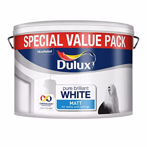Dulux Matt Paint in Pure Brilliant White, 7 l