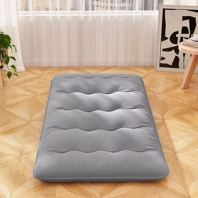 NESTLUNE Grey Japanese Roll Up Floor Futon Mattress, W/D/H: 190 x 120 x 10 cm