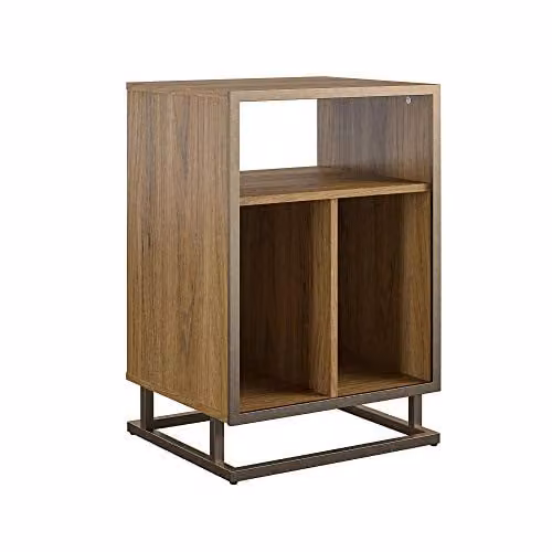 Novogratz Regal Modern Turntable Stand in Brown Walnut Look, W/D/H: 48.26 x 40.99 x 69.99 cm – 3