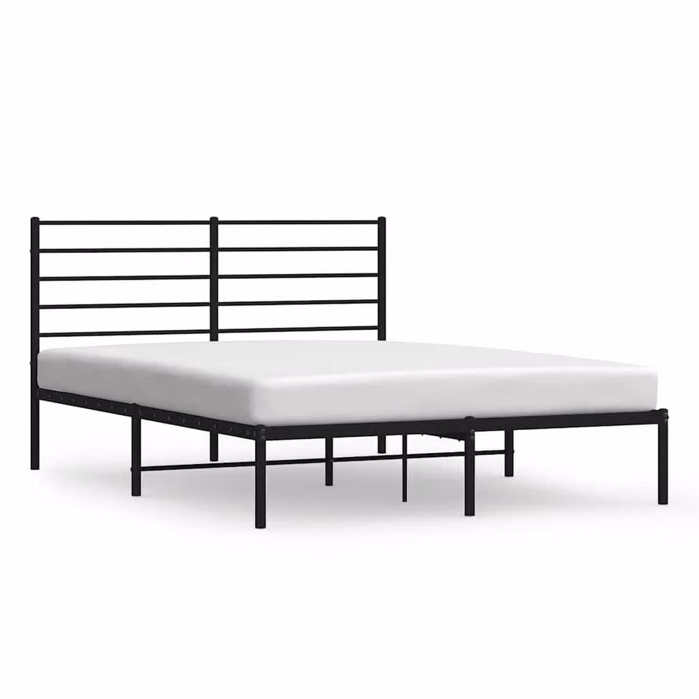 Berkfield Home Metal Bed Frame with Headboard in Black, W/D/H: 135 x 190 x 90 cm – 2
