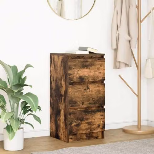 vidaXL Smoked Oak Sideboard in Brown, W/D/H: 37.5 x 35 x 76 cm – 2