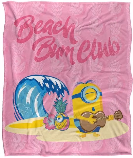 Universal Minions Beach Bum Stuart Soft Throw Blanket, Multicolour, W: 152 cm, D: 127 cm – 1
