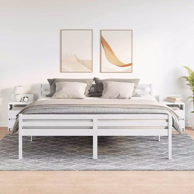 Berkfield Home Durable Bedside Cabinets, 2 Pack, White, W: 40 cm, D: 33 cm, H: 60 cm