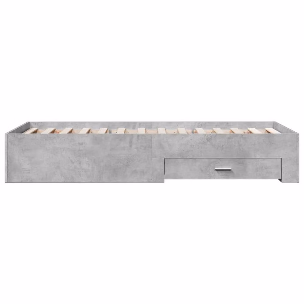 Berkfield Home Modern Bed Frame with Drawers in Concrete Grey, W/D/H: 100 x 200 cm – 3