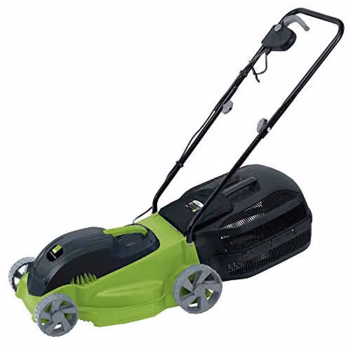 Draper Storm Force 1400W Electric Lawn Mower in Green and Black with 380mm Cutting Width and 45L Grass Collection Bag