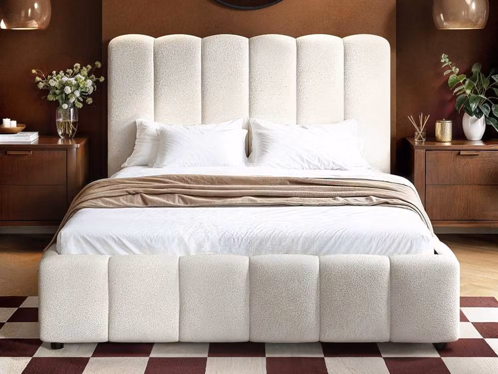 Solace+Co Emilie Ribbed Single Ottoman Bed in Cream Boucle – 4