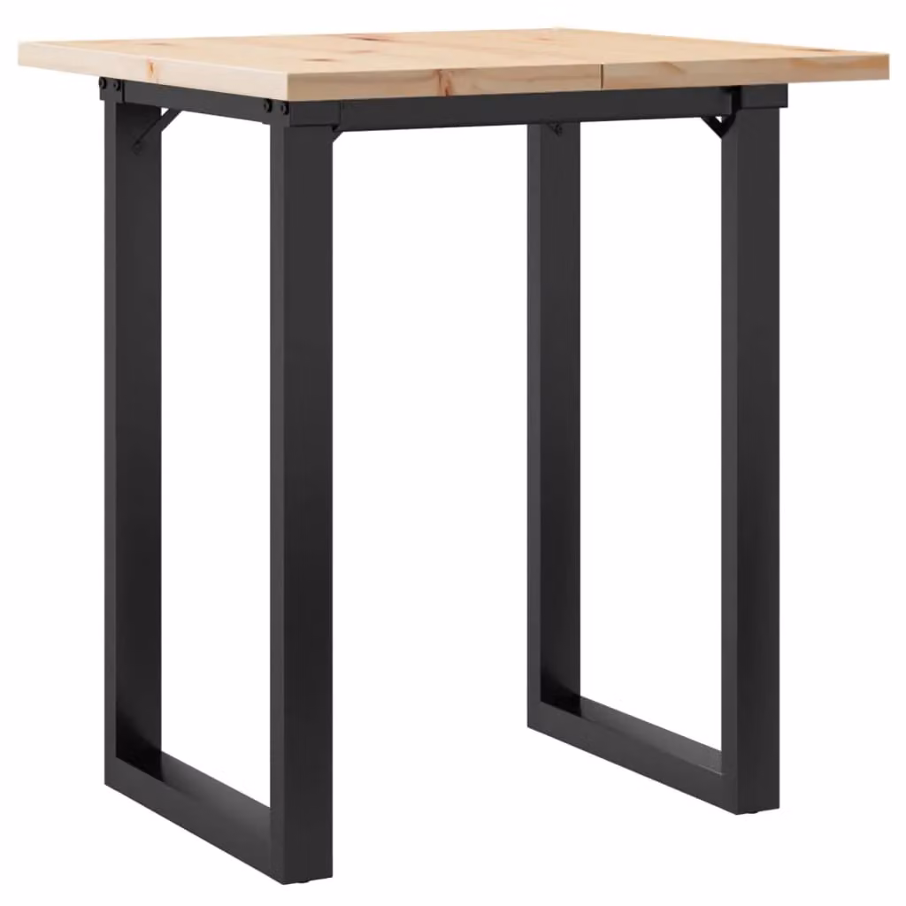Berkfield Home O-Frame Square Dining Table in Brown Solid Pine and Steel, W/D/H: 70 x 70 x 75.5 cm – 2