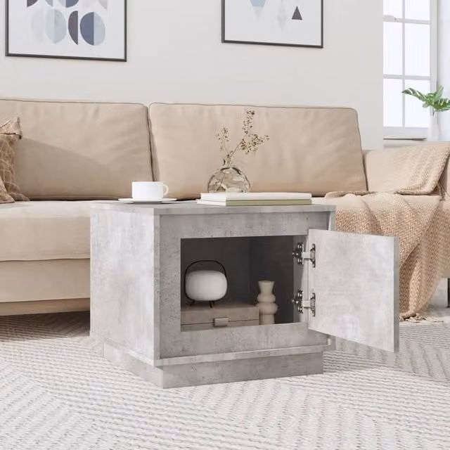 Berkfield Home Decorative Coffee Table in Concrete Grey, W/D/H: 51 x 50 x 44 cm