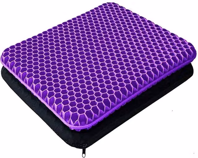 KORVIXA Ergonomic Gel Office and Car Seat Cushion, Purple, W: 100 cm x D: 100 cm x H: 1 cm