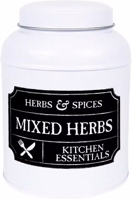 Purely Home Mixed Herbs Canister, Black Chalkboard-Style Metal Kitchen Storage Tin, 110g