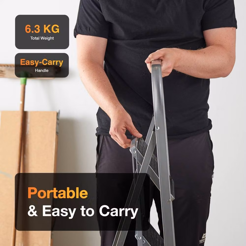MasterWorx 3 Step Ladder in Grey, Height: 105.3 cm – 3