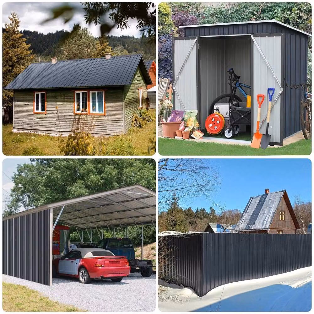PAWNORA Mondeer 14 Corrugated Steel Metal Roof Sheets, Grey – 5