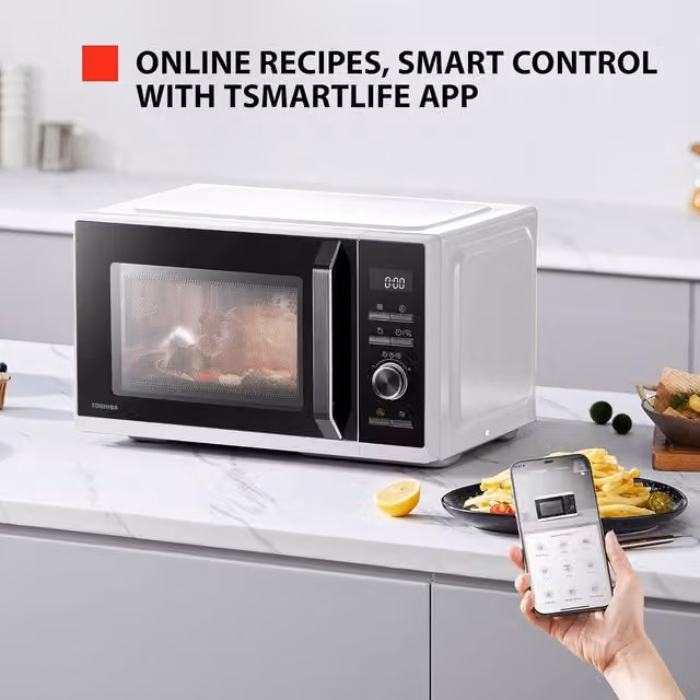Livingandhome 23 Litre Freestanding Small Combination Microwave Oven - White