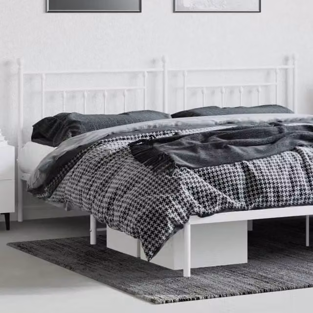 Berkfield Home Metal Headboard in White, 200 cm – 1