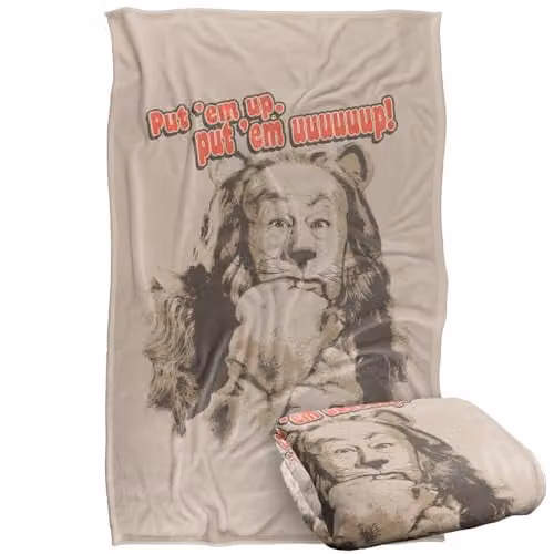 Warner Bros. The Wizard Of Oz Put Em Up Silky Touch Super Soft Fleece Throw Blanket, Multicolour, W: 91.44 cm, H: 147 cm