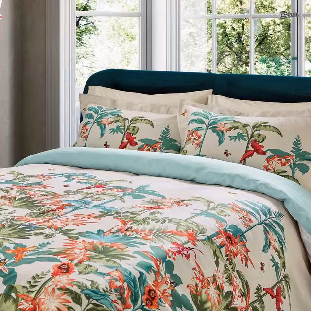 Ted Baker Rhapsody Reversible Cotton Mako Satin Duvet Cover and Pillowcase Set, Multicolour, W: 200 cm x D: 200 cm – 1