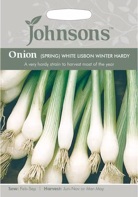 Johnsons Lisbon Winter Hardy White Spring Onion Vegetable Seeds