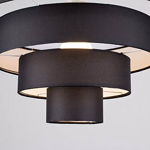 MiniSun Modern 4 Tier Black Fabric Cylinder Ceiling Light Shade, Shade Width: 40 cm – 3