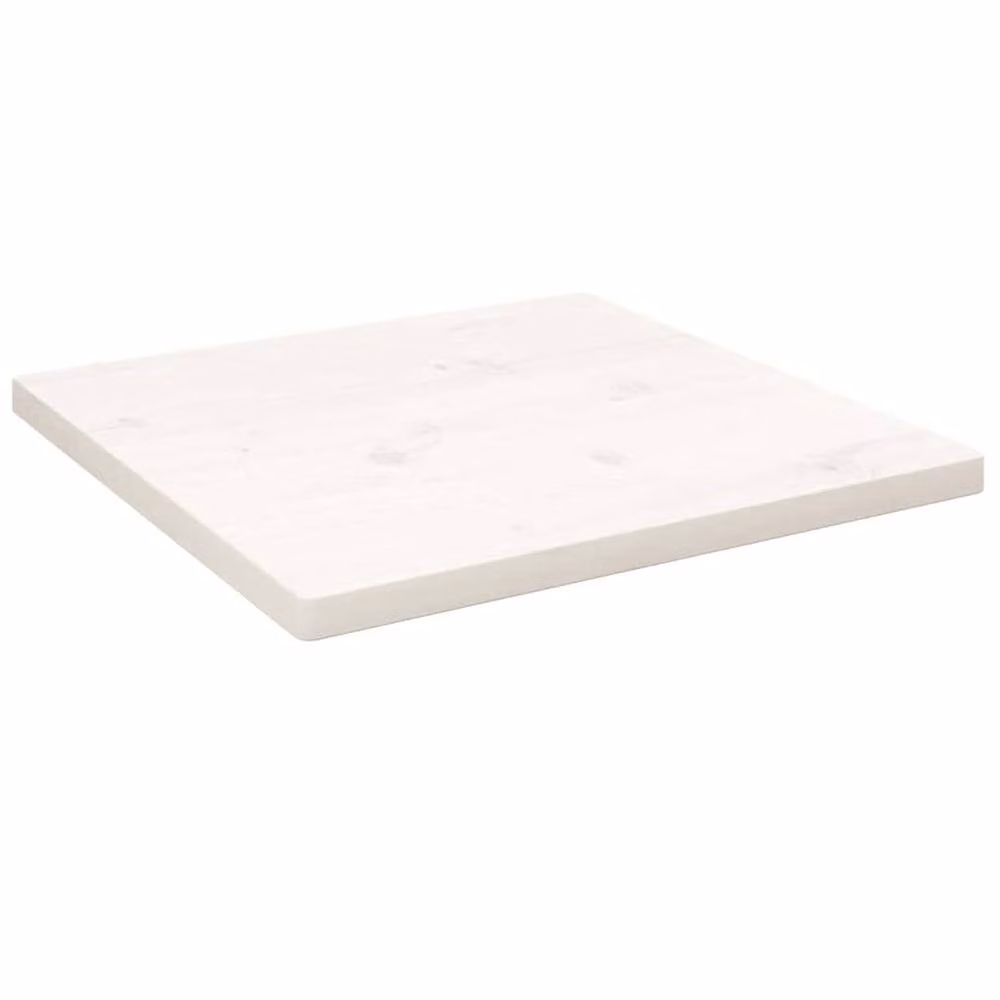 Berkfield Home White Solid Wood Pine Square Table Top W/D/H: 40 x 40 x 2.5 cm – 2