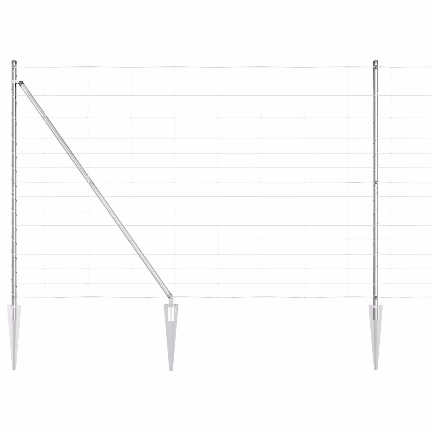 Berkfield Home Field Fence in Silver Galvanised Steel, 1.6 x 25 m – 2