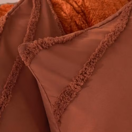 OHS Tufted Contour Decorative Square Cushion Covers, Set of 2, Orange, W/D/H: 45 x 45 x 45 cm – 3