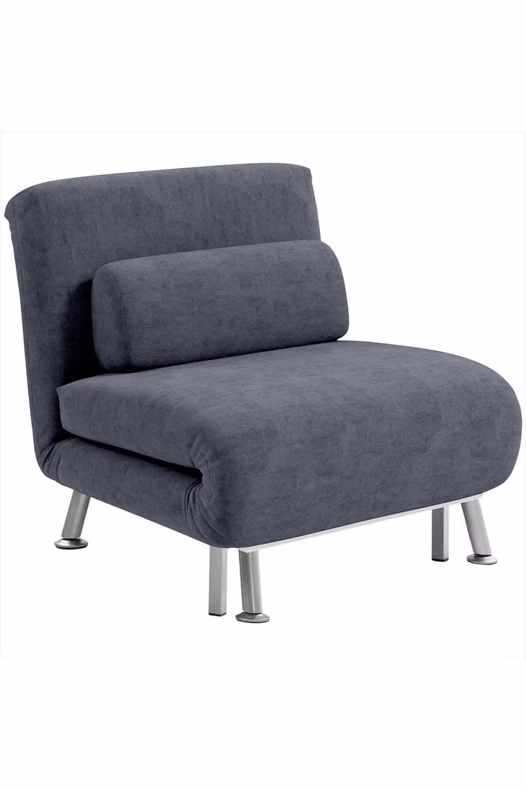 ERGOVEXA Single Velvet-Feel Sleeper Chair in Grey