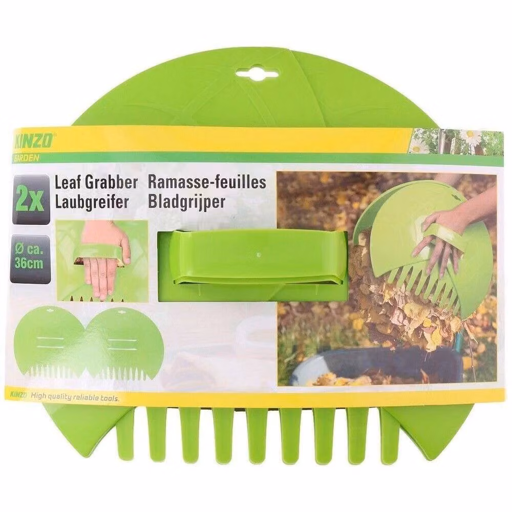NESTLUNE 2-Piece Large Green Garden Leaf Grabbers with Tines, Length: 100 cm, Width: 15 cm – 3