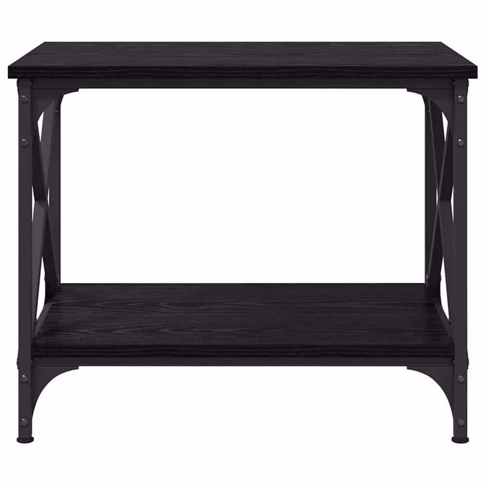 Berkfield Home Side Table with Shelf in Black Oak, W: 55 cm, D: 38 cm, H: 45 cm – 5