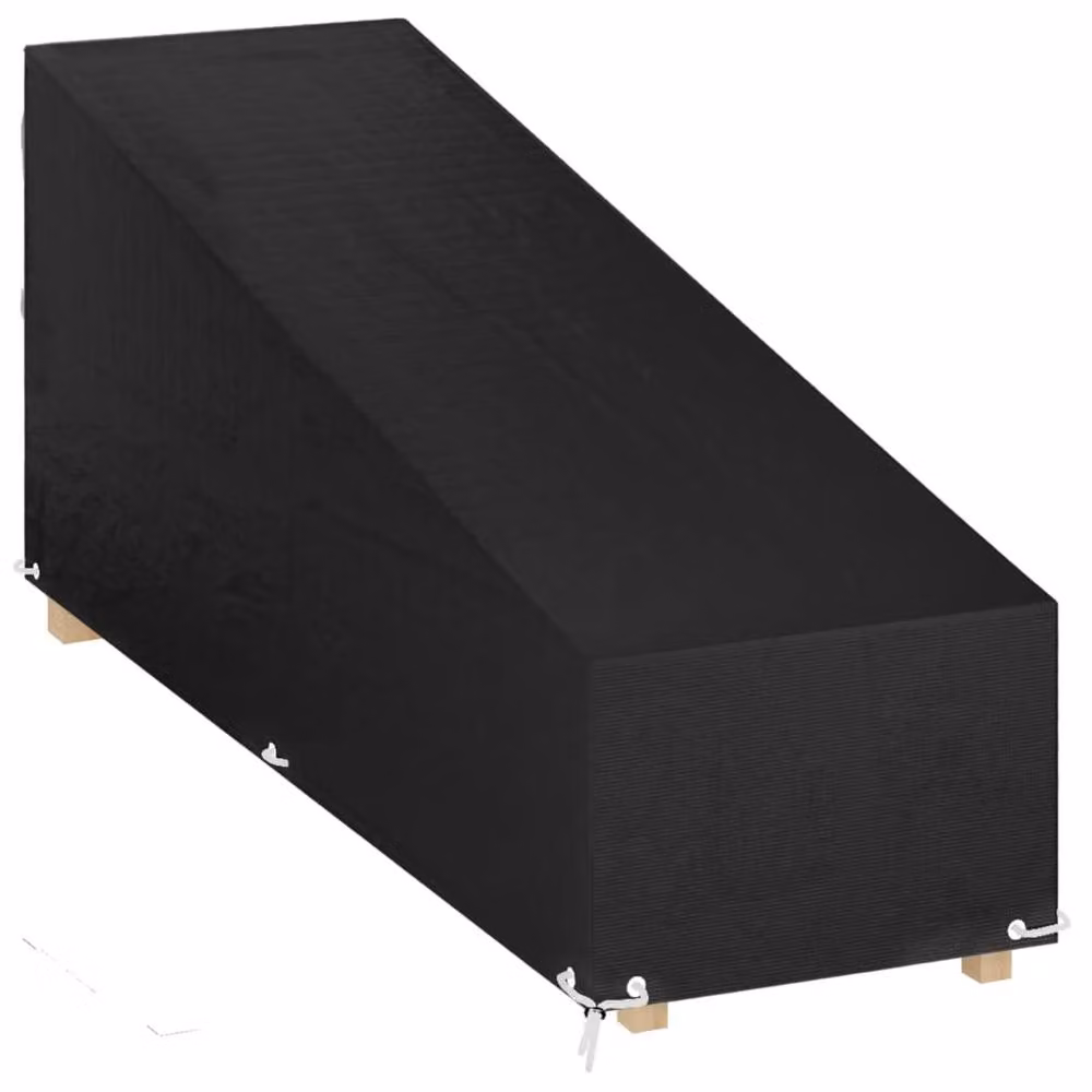 Berkfield Home Sunlounger Cover with 12 Eyelets, Black, W/D/H: 205 x 75 x 40/70 cm – 2