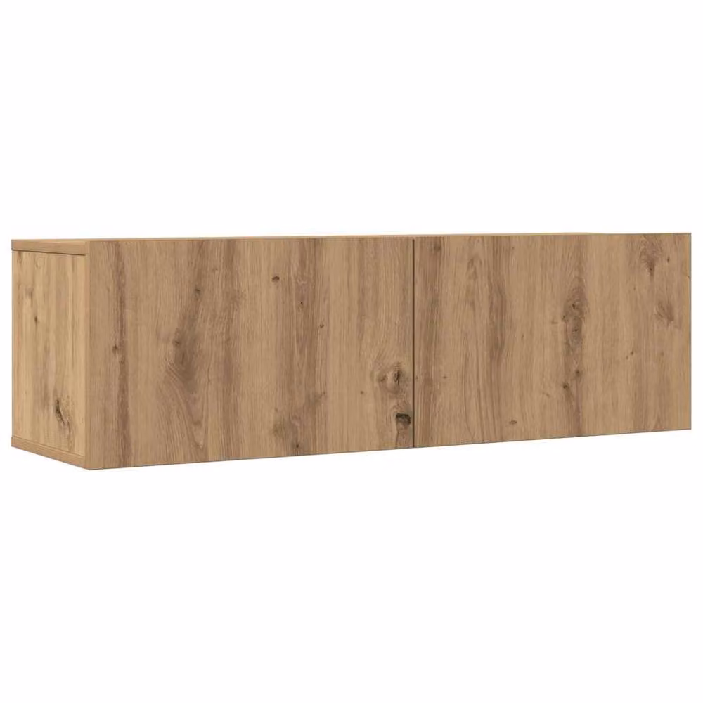 Berkfield Home Artisan Oak Wall-mounted TV Cabinets, 2 Pieces, Brown, W/D/H: 100 x 30 x 30 cm – 3