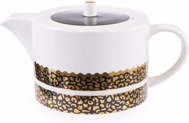 Orsina London Leo Ceramic Stoneware Teapot with Drip Free Spout in White, Black or Gold – 1