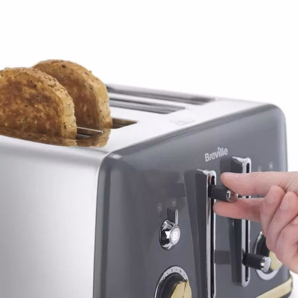 Breville Mostra VTT931 4-Slice Stainless Steel Toaster in Grey and Gold – 2