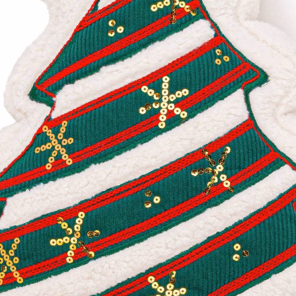 Luxury Living Christmas Tree Embroidered Cushion, Multicolour and Green, W: 50 cm x H: 50 cm – 2