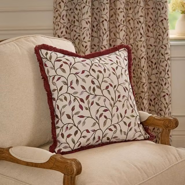 Voyage Maison Cervino Floral Jacquard Feather Filled Cushion, Pink, Purple and Blue, W/D/H: 50 x 50 x 50 cm – 1