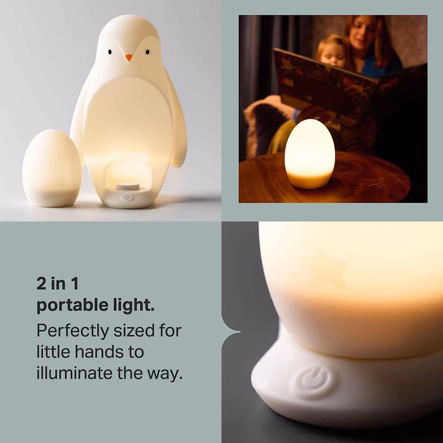 Tommee Tippee Dimmable Penguin Night Light in Beige Silicone – 4