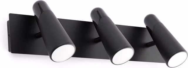 Faro Lao LED 3 Light Adjustable Indoor Wall Spotlight in Black