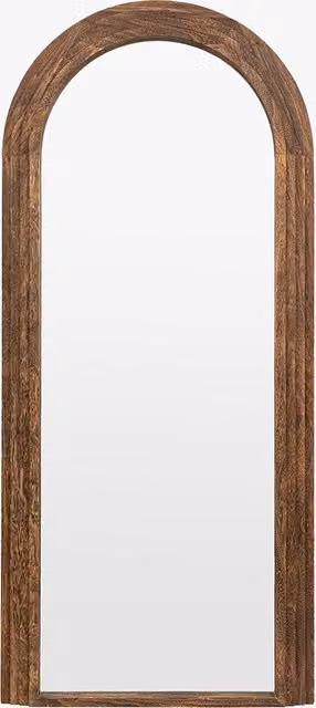 Perch & Parrow Modern Freestanding Archway Mirror in Brown Wood