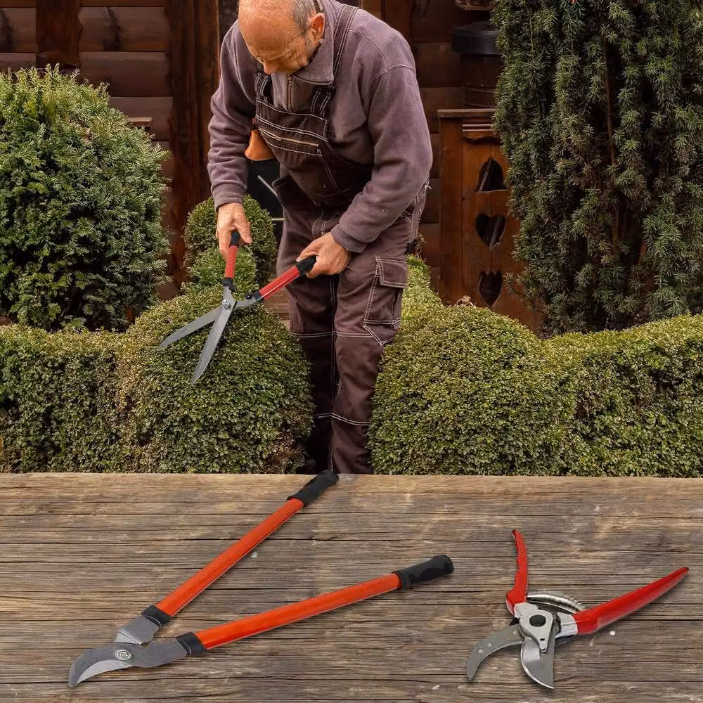 BARGAINS-GALORE Set of 3 Red Extendable Manual Garden Tree Trimmers and Pruning Tools – 2