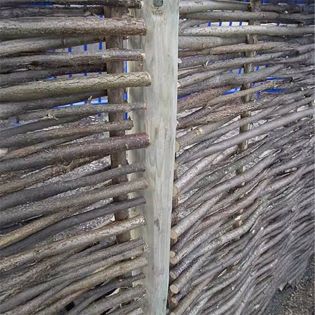 Primrose Brown Round Wooden In-Ground Fence Post, Height: 243 cm