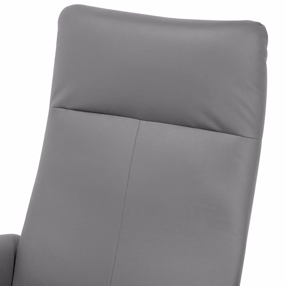 Wyld and Coco Grey Faux Leather Reclining Armchair with Pull-Out Ottoman, W/D/H: 80 x 82 x 113 cm – 5