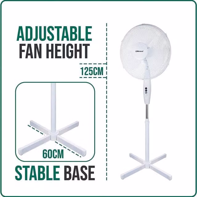 Belaco White Pedestal Stand Fan with Oscillation