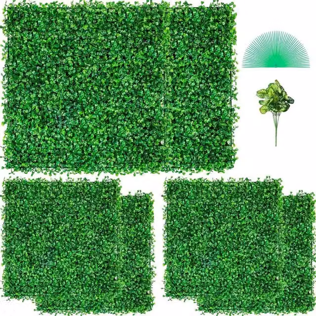 NESTLUNE 6-Piece Artificial Boxwood Hedge Wall Panels, Green, W/H: 50.8 x 50.8 cm – 1