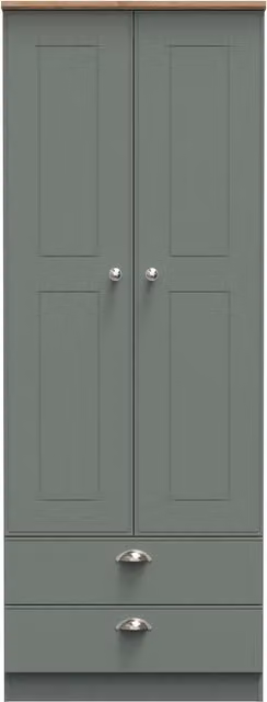 Ready Assembled 2 U Albert Pale Green 2 Door 2 Drawer Wardrobe