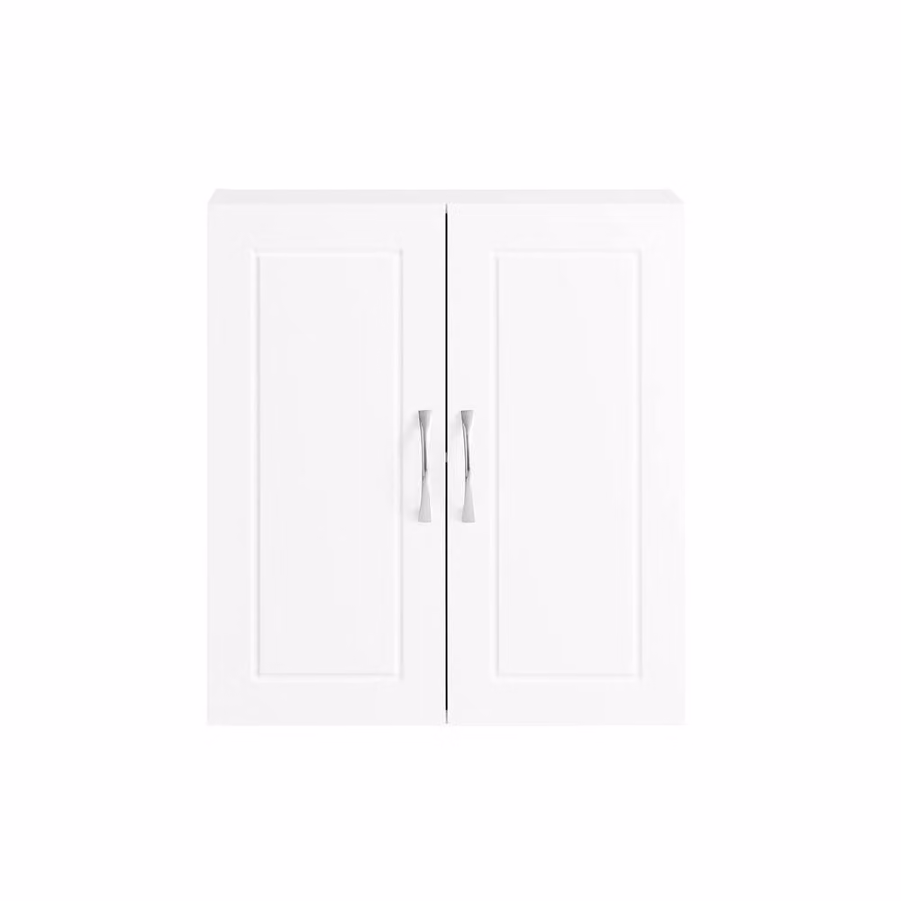 SoBuy Modern White Wall-Mounted Bathroom and Kitchen Cabinet with Hinged Doors and Internal Shelves – 2